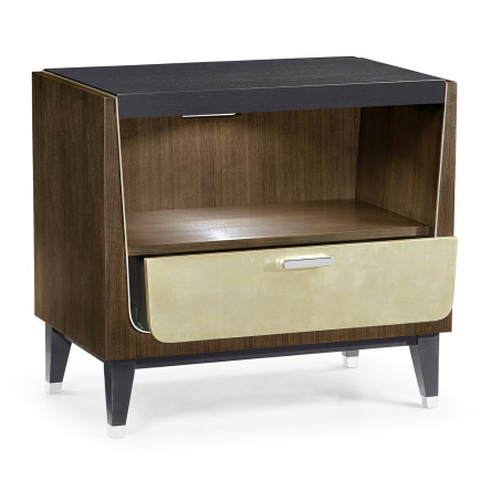 Gatsby Champagne Silver-Leaf Bedside Cabinet