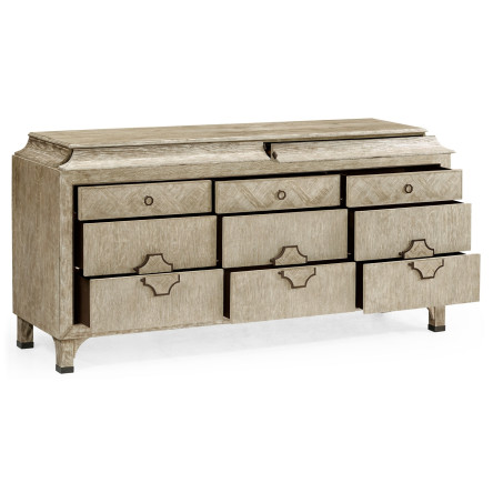 Grey Oak Buffet with Eleven Drawers