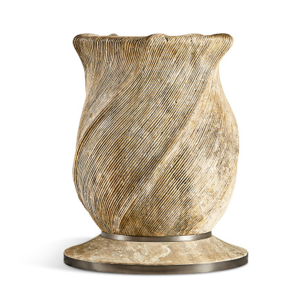 Water Leeward Carved Travertine Base 24