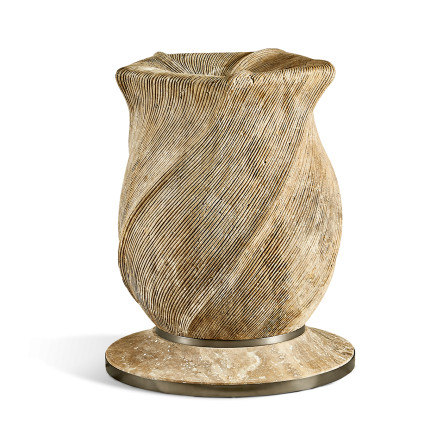 Water Leeward Carved Travertine Base 24