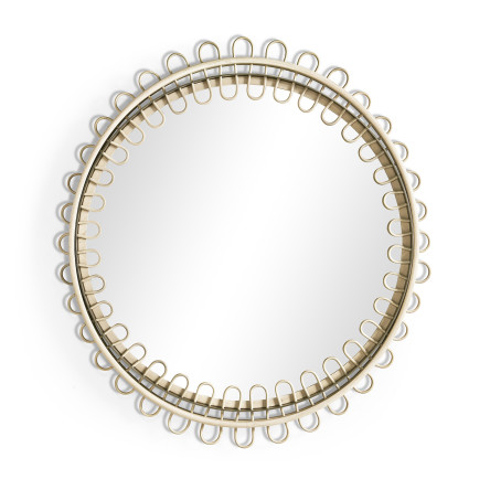 Vorticity Oval Rattan Mirror