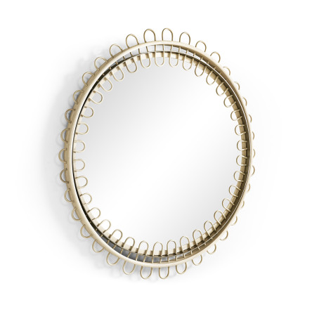 Vorticity Oval Rattan Mirror
