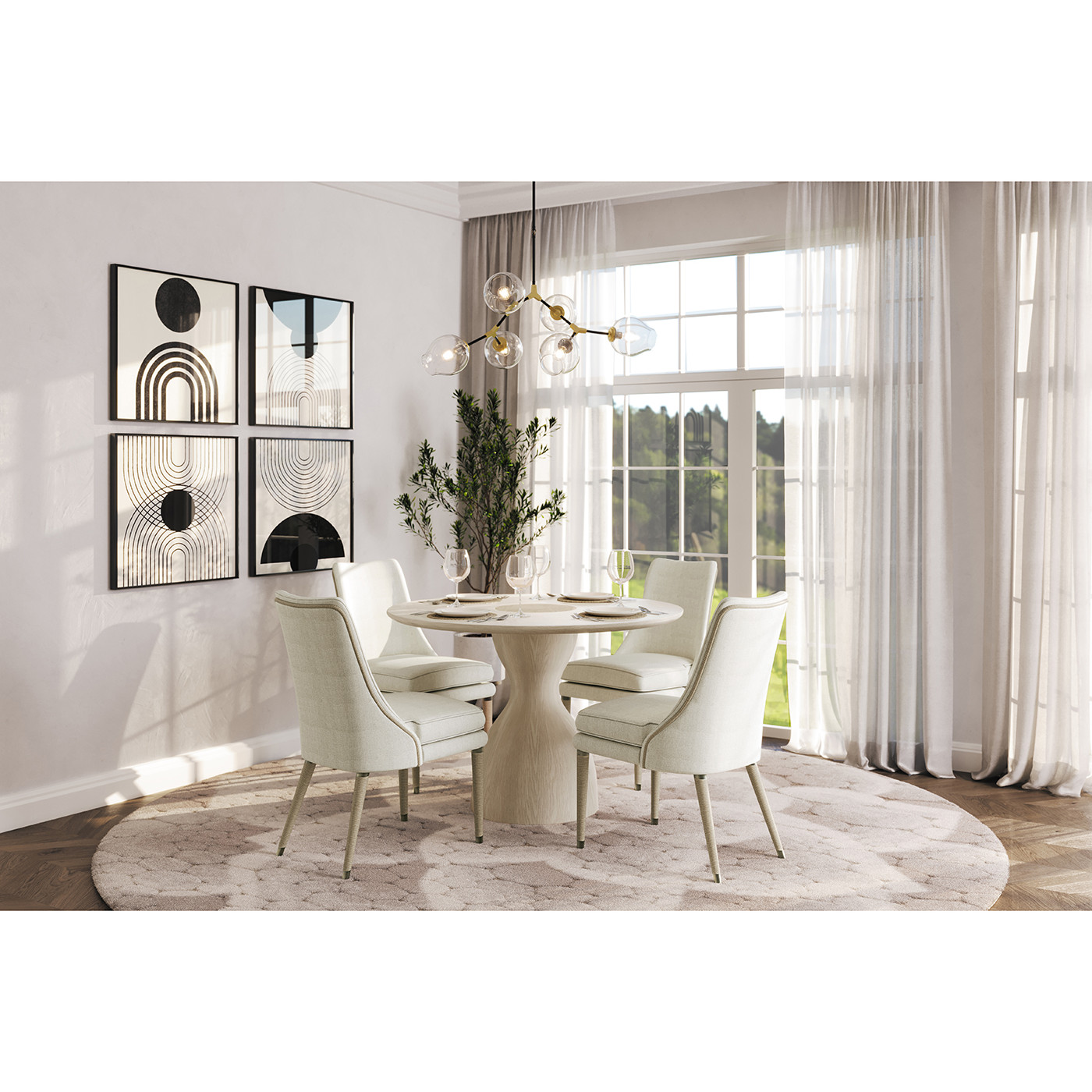 Shoal Linen & Grasscloth Side Chair