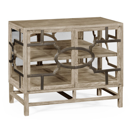 Hewlett Grey Oak Glazed Cabinet