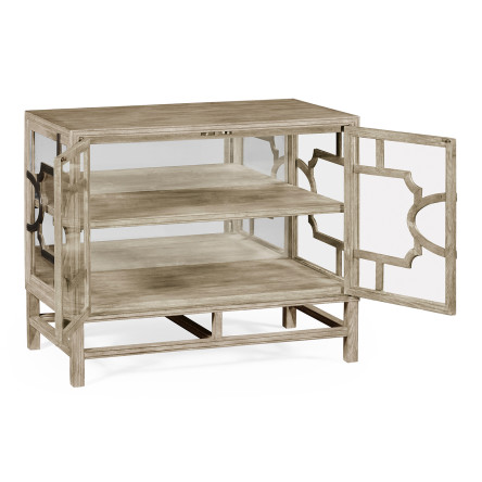 Hewlett Grey Oak Glazed Cabinet