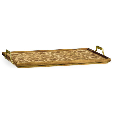 Rectangular Natural Acacia & Geometric Inlaid Tray