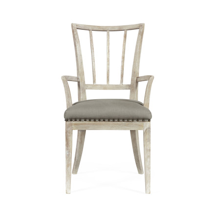 Lucillo Washed Acacia Carver Arm Chair