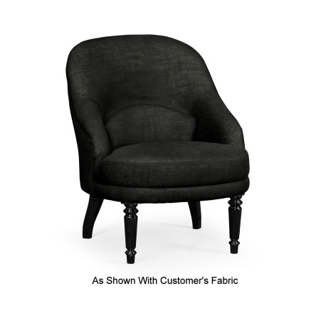 Napoleon III Black Slipper Chair