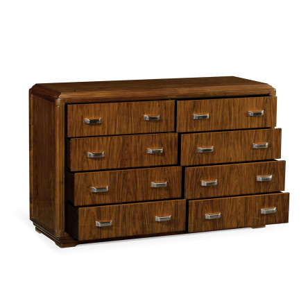 Moderne High Lustre Santos Rosewood Chests of Eight Drawers