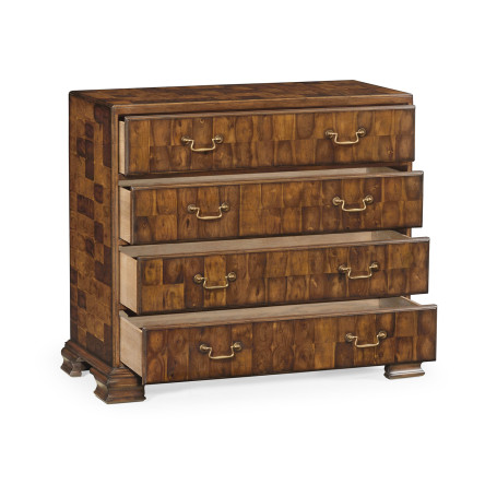 Chippendale Honey Walnut Chest of Drawers
