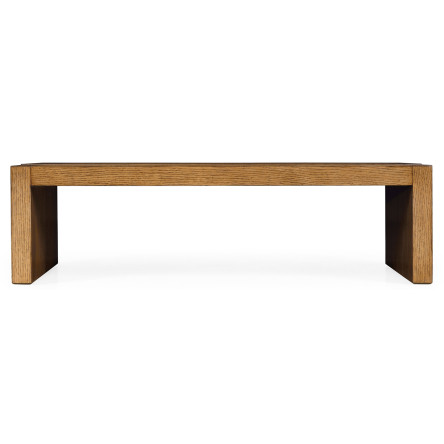 Low Rectangular Brushed Medium Brown Oak Coffee Table