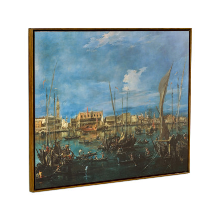 Venice San Marco Painting on a Honey Walnut Frame