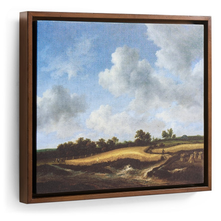Wheatfield Painting on a Honey Walnut Frame