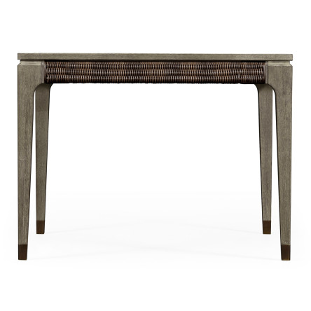 Square Grey & Rattan Dining Table 40