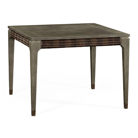 Square Grey & Rattan Dining Table 40