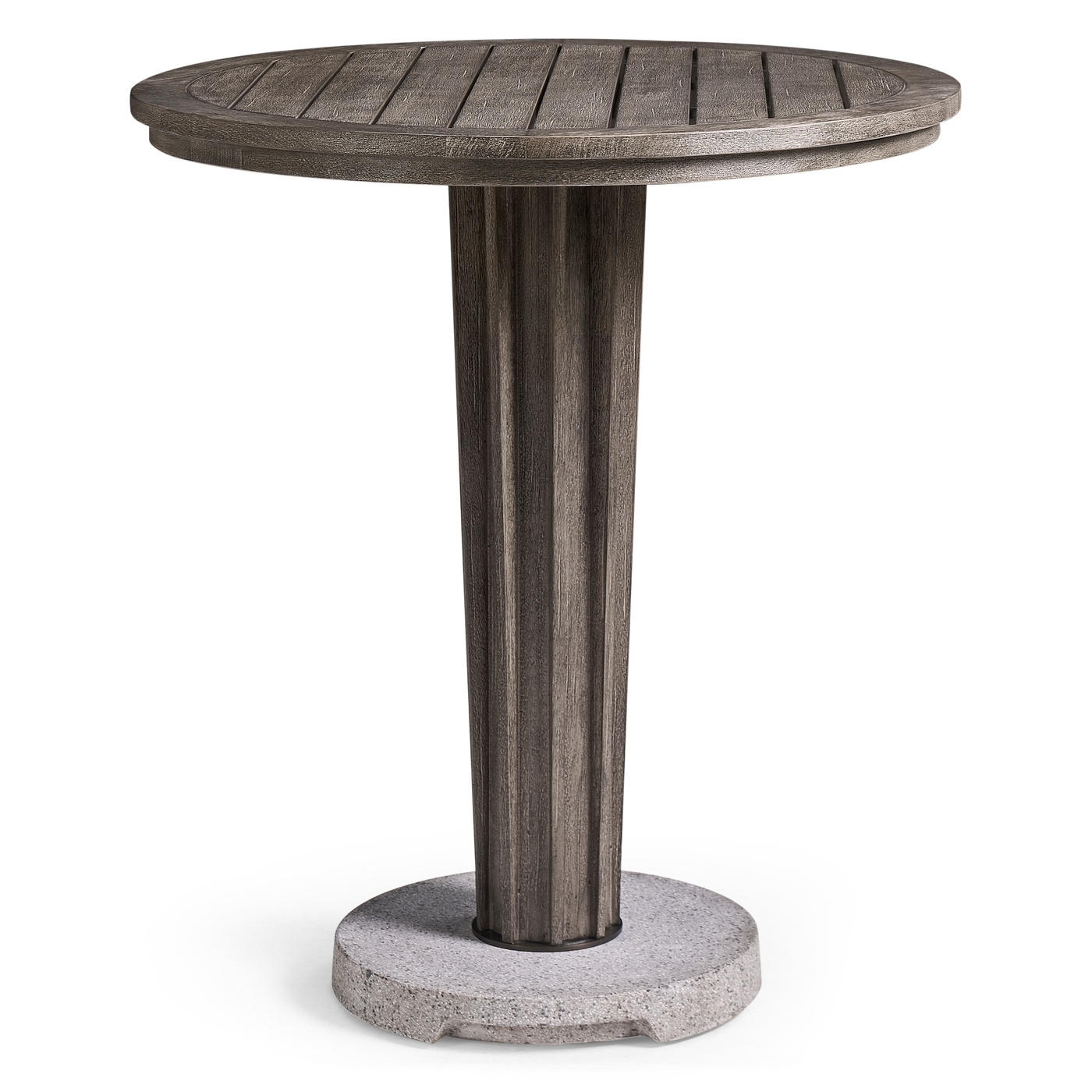 Round Grey Bar Table with a Terrazzo Base 36
