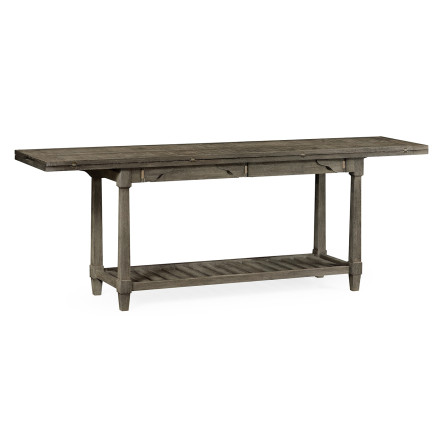 Rectangular Grey & Antique Brass Hunt Table
