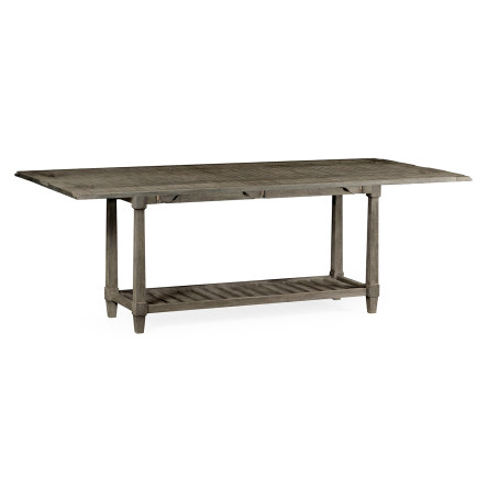 Rectangular Grey & Antique Brass Hunt Table