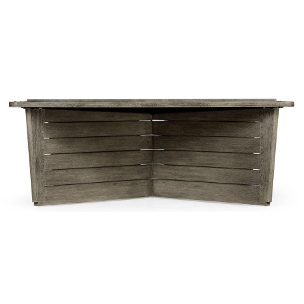 Square Grey & Concrete Coffee Table with an X-Base