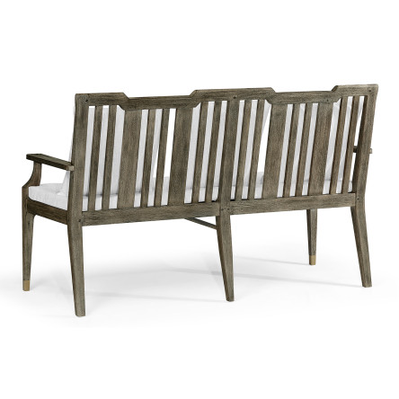 Grey Garden Bench with Cushion & Pillows