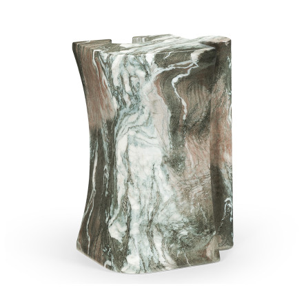 Faux Black & Grey Marble Puzzle Piece Side Table